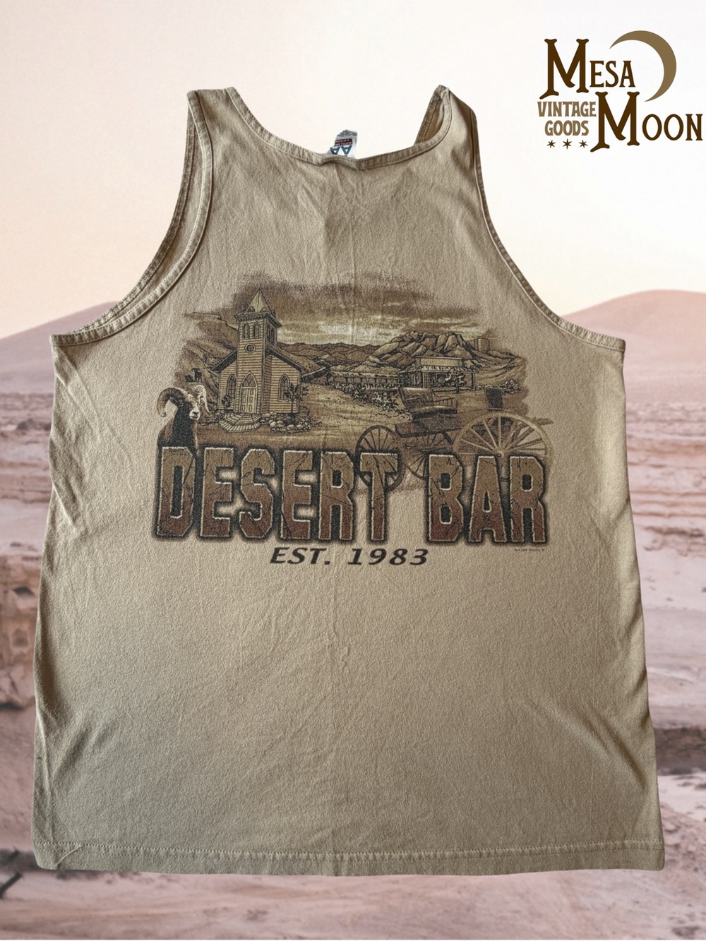Vintage Southwestern Khaki Graphic Tank Top